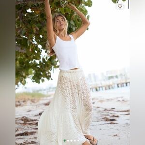 Aerie Tiered Lace Maxi Skirt NWT